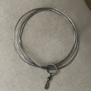 Silver bangle set of three